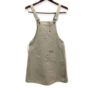 HUGO BOSS Light Green Denim Overall Retro 90s Style Dress/Jumper Skirt Size S/M